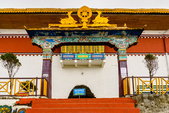 SIKKIM, INDIA - MAR 16, 2017:  Sangchen Pemayangtse monastery, Indian state of Sikkim