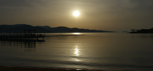 sunset over the river