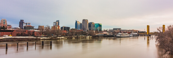 Naklejka premium Colorful Cityscape of Sacramento California