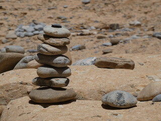 Fototapeta na wymiar Stack of stones, Sesriem Canyon, Namibia