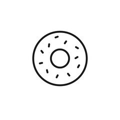 donut line icon, vector black simple illustration