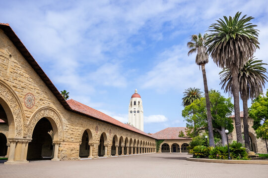 May 9, 2019 Palo Alto / CA / USA - The Memorial Court at Stanford