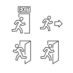exit line icons set, vector simple black illustration