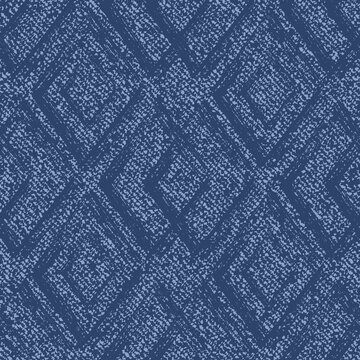 Vector Jeans background with Rhombus Paint Brush Strokes. Denim seamless pattern. Blue jeans cloth
