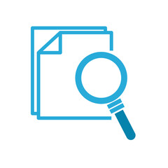 lupe with documents flat style icon vector design