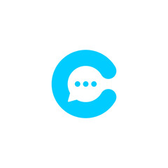 letter c chat  bubble icon symbol