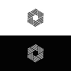 hexagon line abstract symbol logo