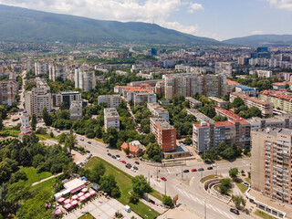 Aerial view of city of Sofia, Bulgaria