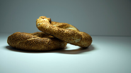 close up of a Turkish bagel