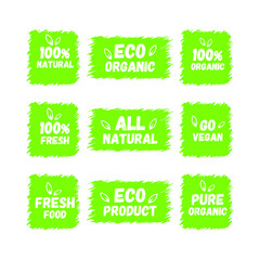 sale badge sticker set  eco nature