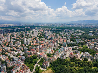 Fototapeta premium Aerial view of city of Sofia, Bulgaria