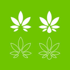 leaf cannabis set symbol logo template