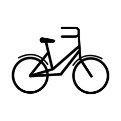 Fototapeta na wymiar bike transport recreational sport in silhouette style isolated icon