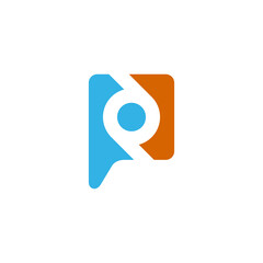 chat letter p logo template vector eps