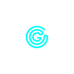 letter g line vector eps