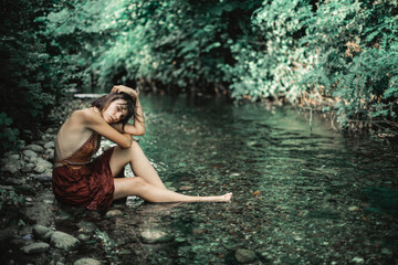 Fototapeta premium A girl in the nature