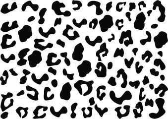 Leopard spots on white background. It is suitable for fabric printing. VECTOR