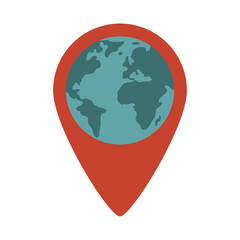 summer travel and vacation world location pointer destination in flat style isolated icon