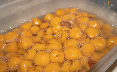 Thai dessert with milk or coconut milk 