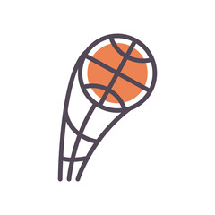 Ball of basketball line and fill style icon vector design