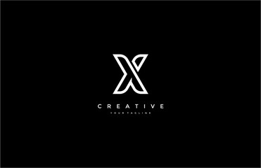 Fototapeta premium Letter X Line Monogram Logo Design