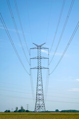 Fototapeta premium High voltage lines outside the city