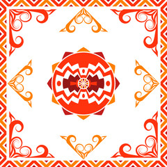 Colorful abstract graphic background. Tribal ethnic ornament. Scarf design. Frame.