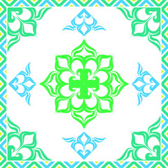 Colorful abstract graphic background. Tribal ethnic ornament. Scarf design. Frame.