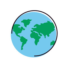 world sphere line and fill style icon vector design