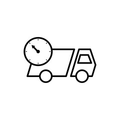 Delivery symbol , truck icon, clock icon. Design vector illustration