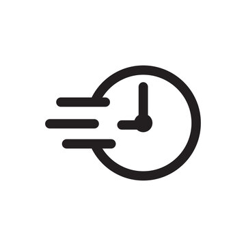 Delivery on time symbol, clock icon. Design vector illustration