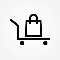 Shopping cart icon vector. Shopping cart icon in trendy design style.