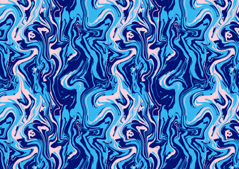Seamless abstract marble pattern, wood texture, watercolor marble pattern. Ebru style.Purple and pink colors. Hand drawn vector background. Trendy textile, fabric, wrapping. Aqua ink painting on water