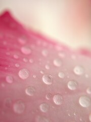 Beautiful abstract water drops on pink petals of desert rose flower and bright blurred background ,macro image , soft focus ,sweet color for card design ,wallpaper, soft focus