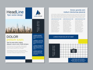 Modern professional two-sided flyer vector design template