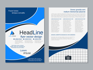 Modern professional two-sided flyer vector design template