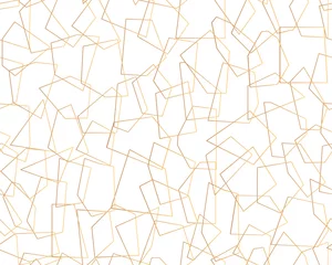 Foto op geborsteld aluminium Meisjeskamer Gouden abstracte naadloze patroon. Grenzeloze achtergrond, stijlvolle gouden lijn geometrische vormen. Grenzeloze inrichting. Sjabloonontwerpornament voor papieren omslag, stoffenprint, behangdecor. vector illustratie