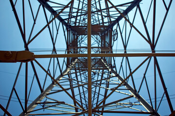 High voltage lines outside the city. An amazing reference to energy for humanity
