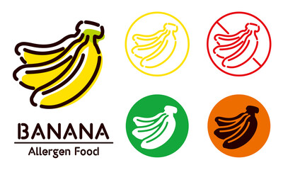Banana icon / food allergy, allergen