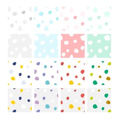 不揃いドットのかわいいパターンセット