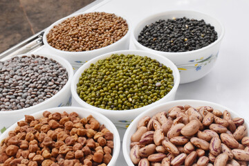 Healthy Beans in white bowls