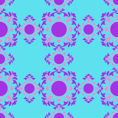 Oriental pattern of pink and purple elements