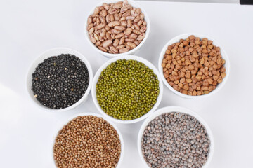 Healthy Beans in white bowls