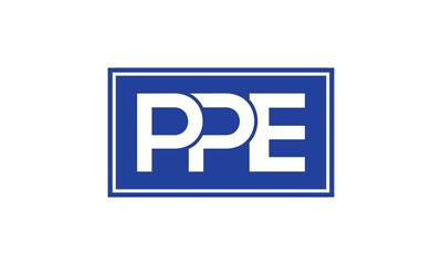 Simple PPE letter  or font logo design. 