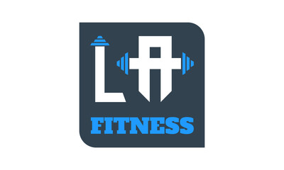 LA Fitness Isometric 3d flat creative corporate logo vector template