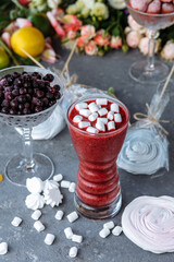 Organic Blueberry Smoothy made with fresh ingredients