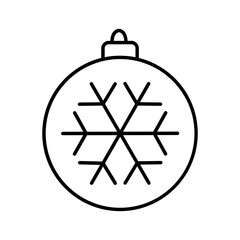 Christmas Ball Line Icon Vector Illustration Isolated on White Background.