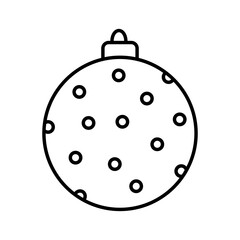 Christmas Ball Line Icon Vector Illustration Isolated on White Background.