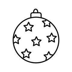 Christmas Ball Line Icon Vector Illustration Isolated on White Background.