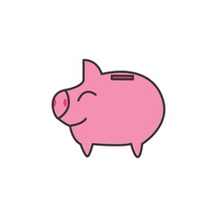 piggy bank vector design template illustration